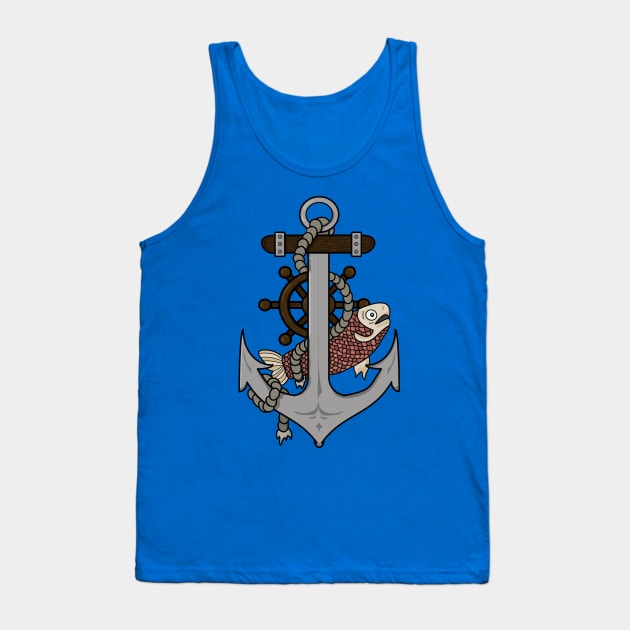 Anchor, Helm and Fish Tank Top by DigitalCleo